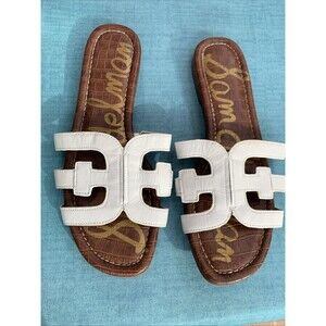 Sam Edelman White and Brown Sandals